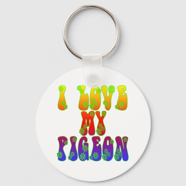Chaveiro Eu Amo Meu Pombo (Frente)