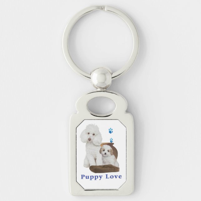 Chaveiro Eu amo meu Poodle (Frente)