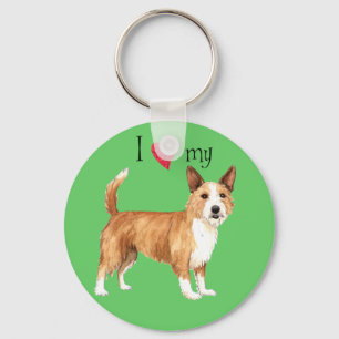 Chaveiro Eu amo meu português Podengo Pequeno