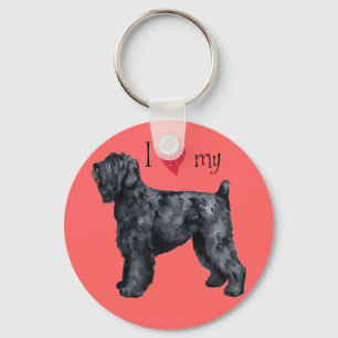 Chaveiro Eu amo meu russo preto Terrier