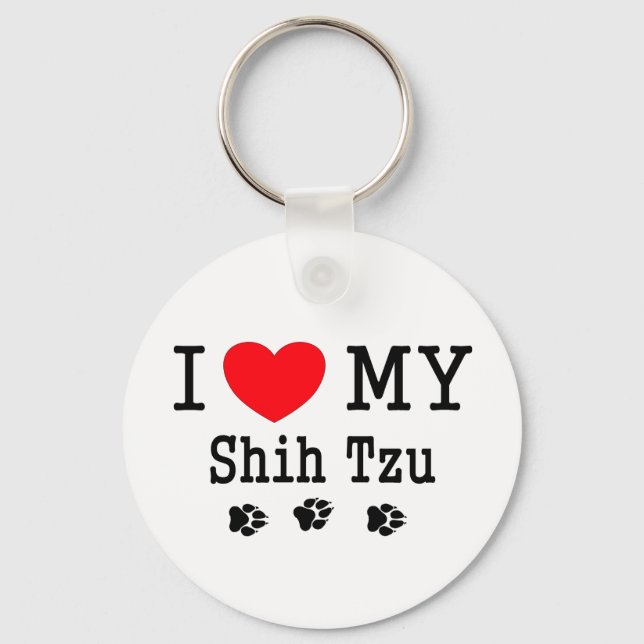 Chaveiro Eu Amo Meu Shih Tzu! (Frente)