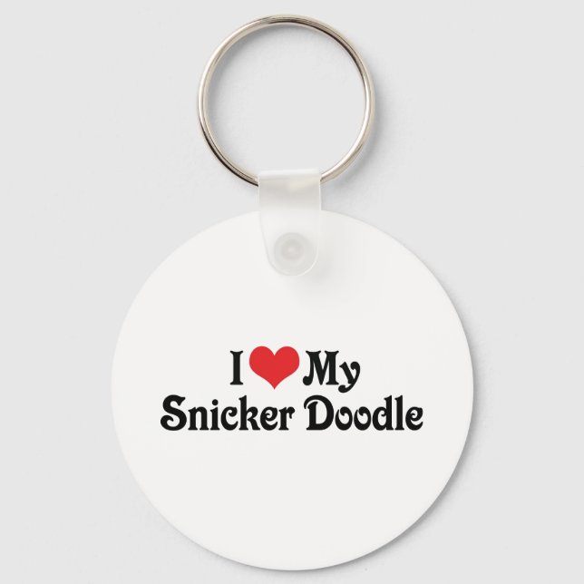 Chaveiro Eu Amo Meu Snicker Doodle (Frente)
