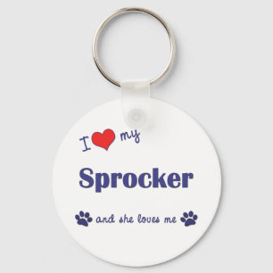 Chaveiro Eu amo meu Sprocker (o cão fêmea)