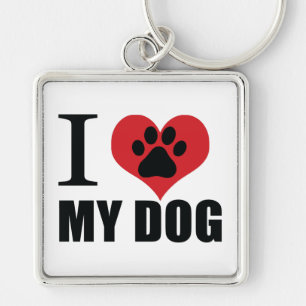 Chaveiro Eu amo meu travesseiro decorativo de cachorro