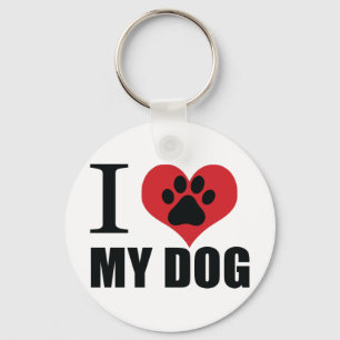Chaveiro Eu amo meu travesseiro decorativo de cachorro