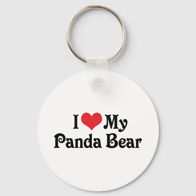 Chaveiro Eu Amo Meu Urso De Panda (Frente)