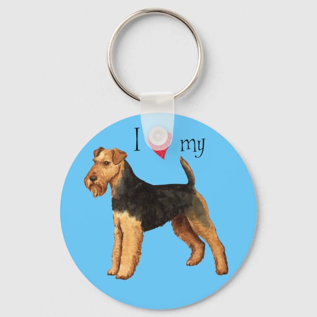 Chaveiro Eu amo meu Welsh Terrier (Frente)