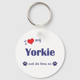 Chaveiro Eu amo meu Yorkie (o cão fêmea)