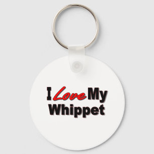 Chaveiro Eu amo meus presentes e roupa do cão de Whippet