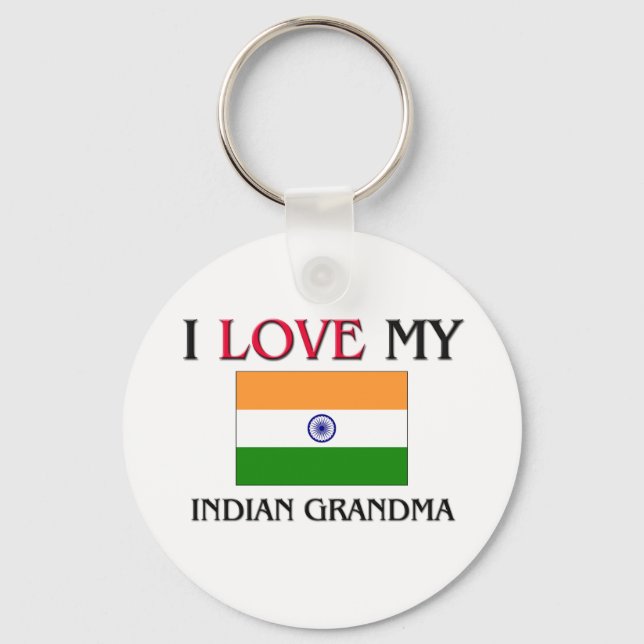 Chaveiro Eu Amo Minha Avó Indiana (Frente)