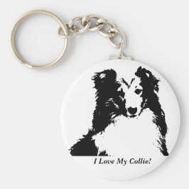 Chaveiro Eu Amo Minha Cadeia De Chave Personalizada Collie