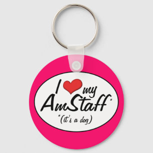 Chaveiro Eu amo minha equipe (é um cão)