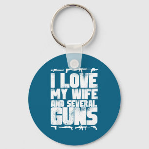 Chaveiro Eu amo minha esposa e várias armas - marido simpat