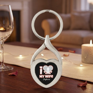 Chaveiro Eu Amo Minha Esposa Personalizado – Adicionar Nome