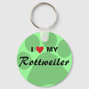 Chaveiro Eu amo minha impressão rottweiler