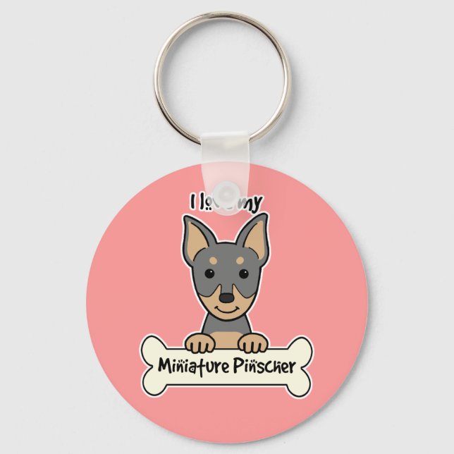 Chaveiro Eu Amo Minha Miniatura Pinscher (Frente)