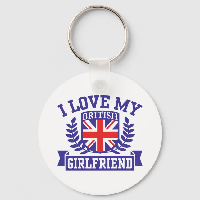 Chaveiro Eu Amo Minha Namorada Britânica (Frente)