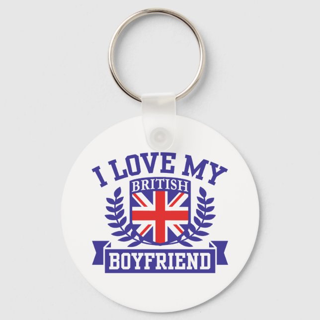 Chaveiro Eu Amo Minha Namorado Britânica (Frente)