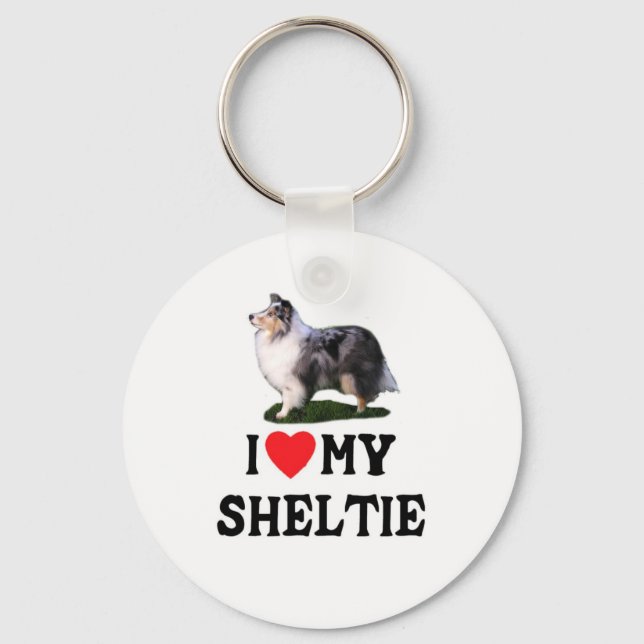 Chaveiro Eu Amo Minha Sheltie (Frente)