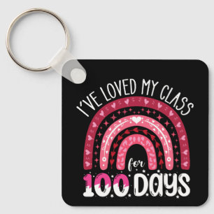 Chaveiro Eu Amo Minha Turma Há 100 Dias de Aula