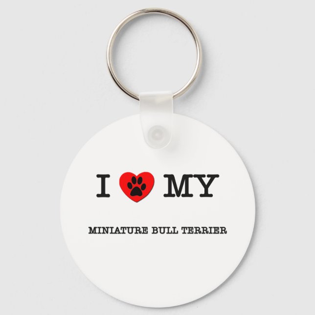 CHAVEIRO EU AMO MINIATURA BULL TERRIER (Frente)