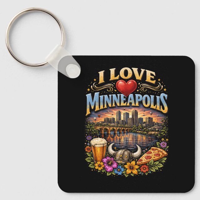Chaveiro Eu Amo Minneapolis (Frente)