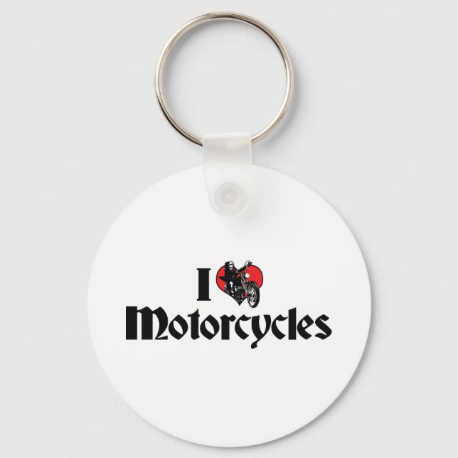 Chaveiro Eu Amo Motocicletas Heart (Frente)