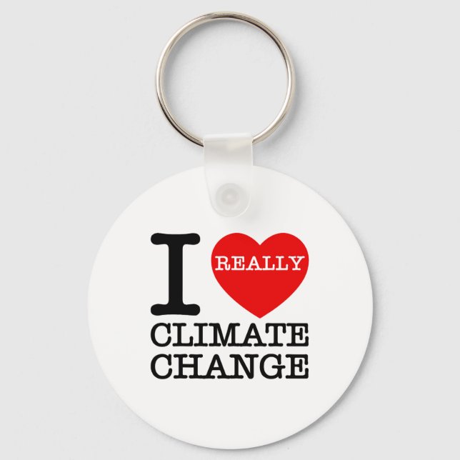 Chaveiro Eu Amo Mudanças Climáticas Coração Glol Aquecendo  (Frente)