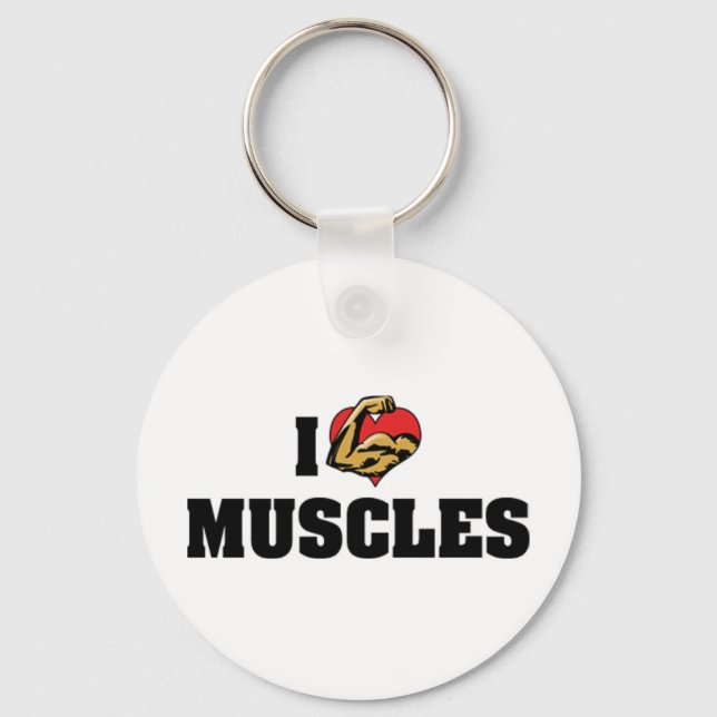 Chaveiro Eu Amo Músculos Cardíacos - Construtor Muscular (Frente)