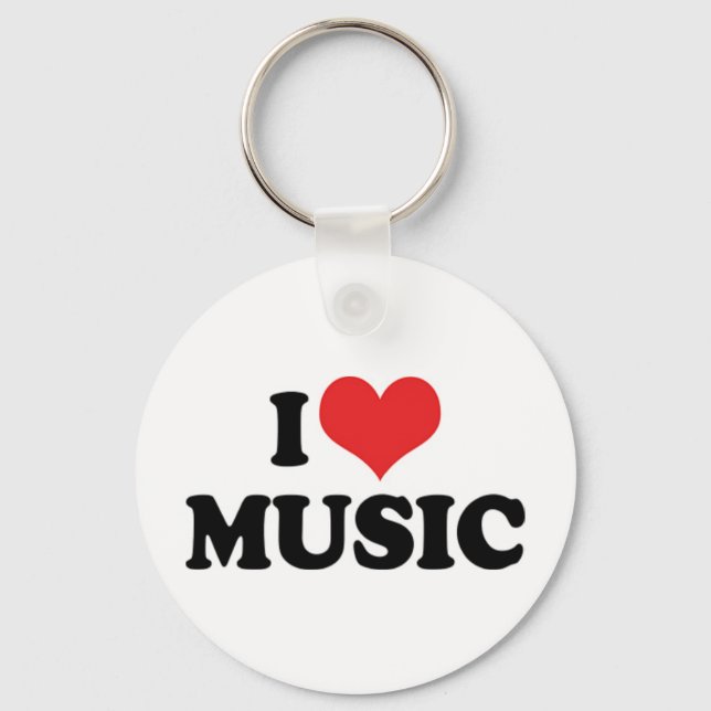 Chaveiro Eu Amo Música Pingente (Frente)