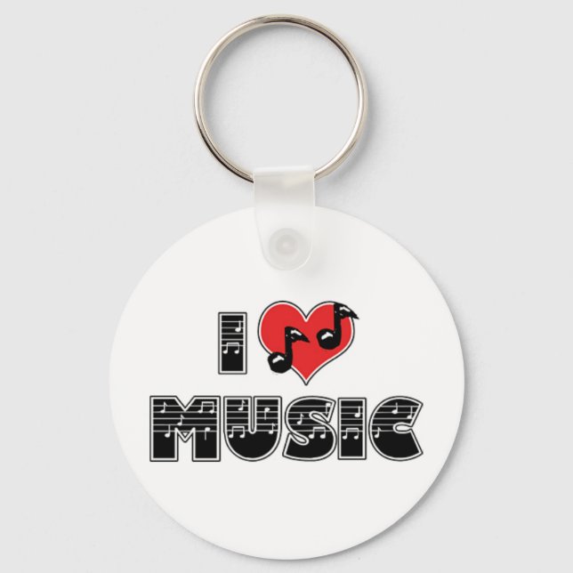 Chaveiro Eu Amo Música Pingente (Frente)