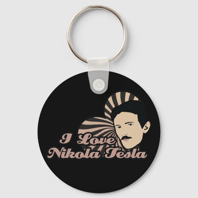 Chaveiro Eu Amo Nikola Tesla (Frente)