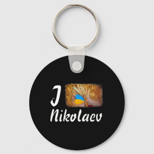 Chaveiro Eu Amo Nikolaev Ucrânia Poder Símbolo da Bandeira