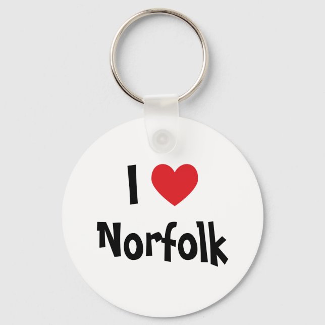 Chaveiro Eu Amo Norfolk (Frente)