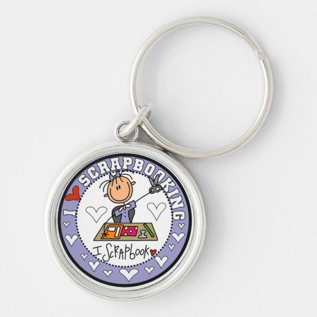 Chaveiro Eu amo o camiseta e os presentes de Scrapbooking (Frente)