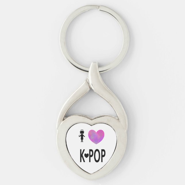 Chaveiro Eu amo o K-pop (Frente)