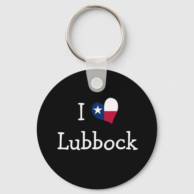 Chaveiro Eu amo o Lubbock Texas (Frente)
