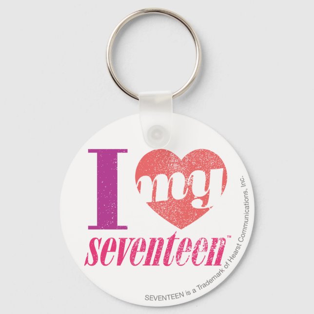 Chaveiro Eu Amo O Meu 17 Rosa (Frente)