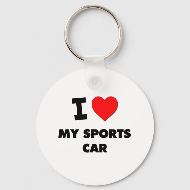 Chaveiro Eu amo o meu carro desportivo (Frente)