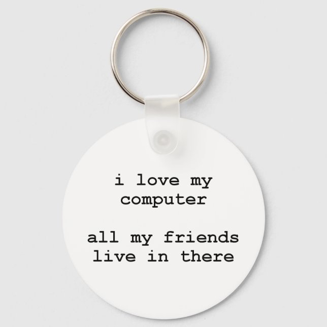 Chaveiro eu amo o meu computador (Frente)