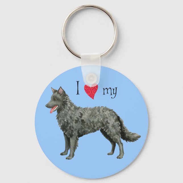 Chaveiro Eu amo o meu Mudi (Frente)