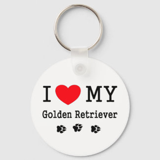 Chaveiro Eu Amo O Meu Ouro Retriever
