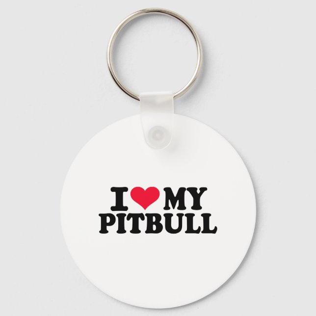 Chaveiro Eu amo o meu Pitbull (Frente)