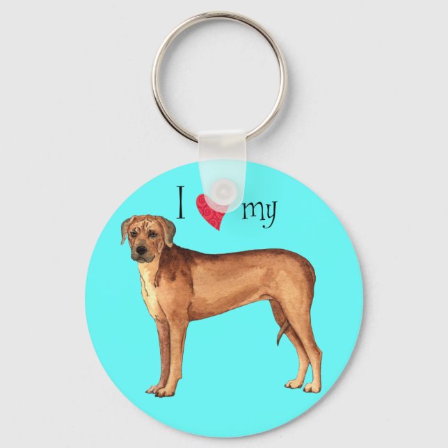 Chaveiro Eu Amo o meu Ridgeback da Rodésia (Frente)