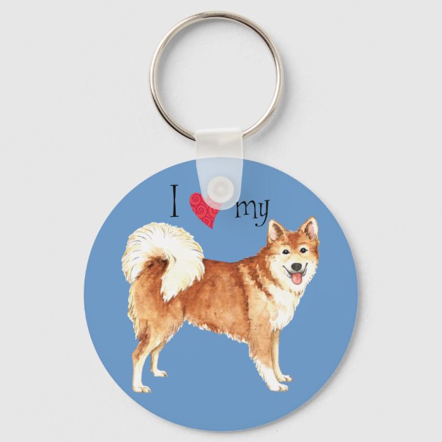 Chaveiro Eu Amo o meu Sheepdog Islandês (Frente)