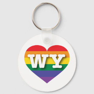 Chaveiro Eu amo o Orgulho gay do Wyoming