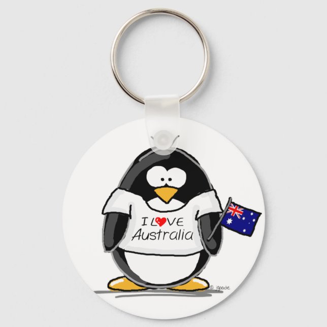 Chaveiro Eu Amo O Pinguim Da Austrália (Frente)