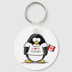 Chaveiro Eu amo o pinguim de Canadá