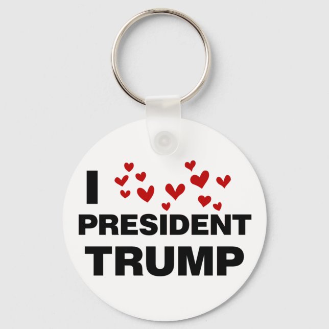 Chaveiro Eu Amo O Presidente Trump Hearts (Frente)