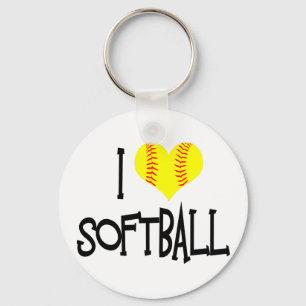 Chaveiro Eu amo o softball